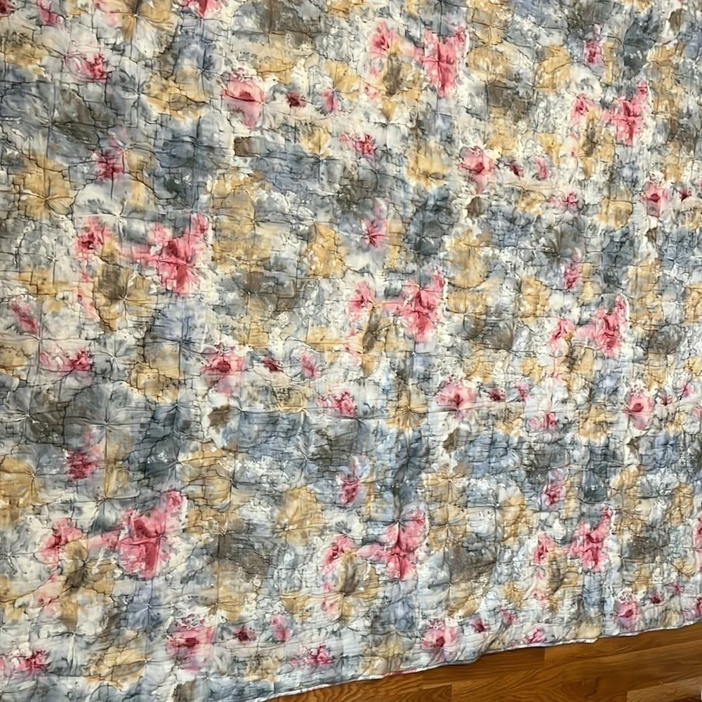 Anthropologie Clarabelle Gauze Quilt Queen NEW Plus 1 Standard Sham NWT